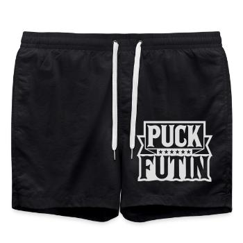 Conception du logo Puck Futin - Short de bain - noir - Devant - AI Model Male 185 light (185cm)