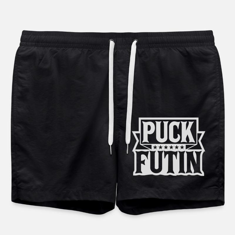 puck futin logo design - Swim Trunks - black