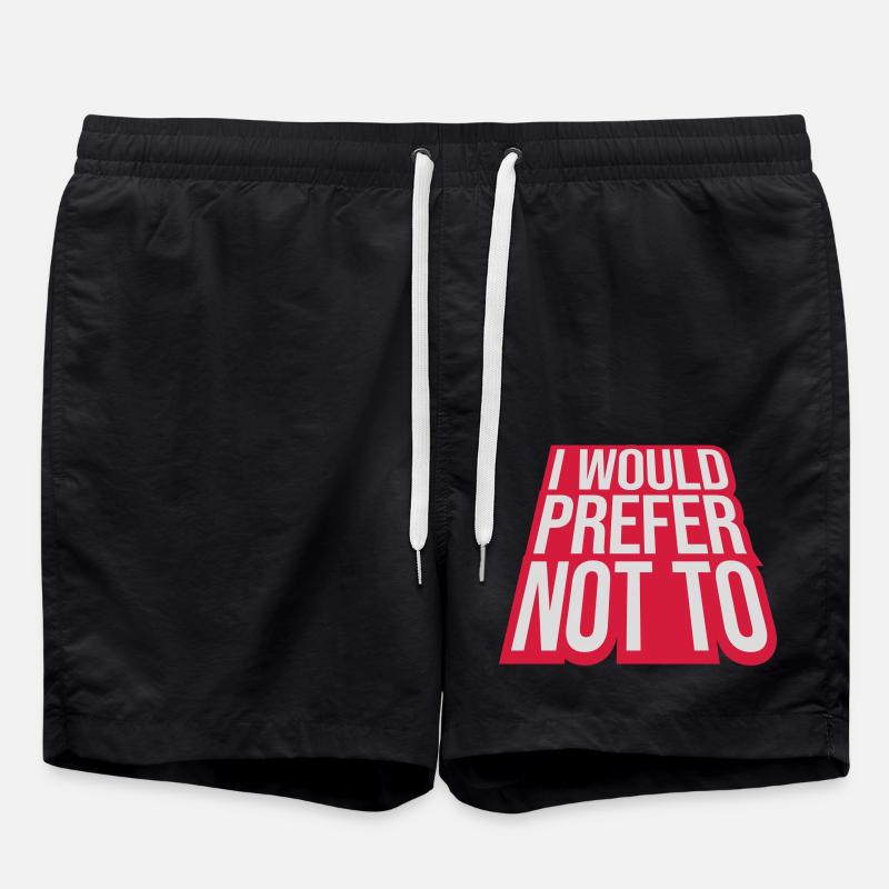 I prefer not to - Swim Trunks - black