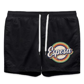 Esposa Retro Wife To Be Bride Couple Wedding Gift - Swim Trunks - black - Front - AI Model Male 185 light (185cm)