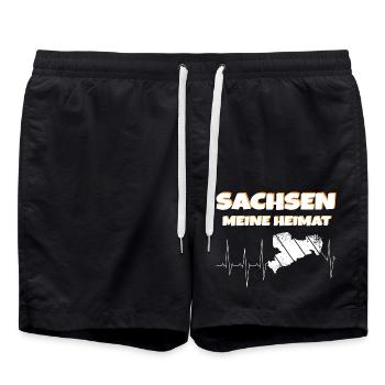 Sachsen meine Heimat - Badeshorts - Schwarz - Vorne - AI Model Male 185 light (185cm)