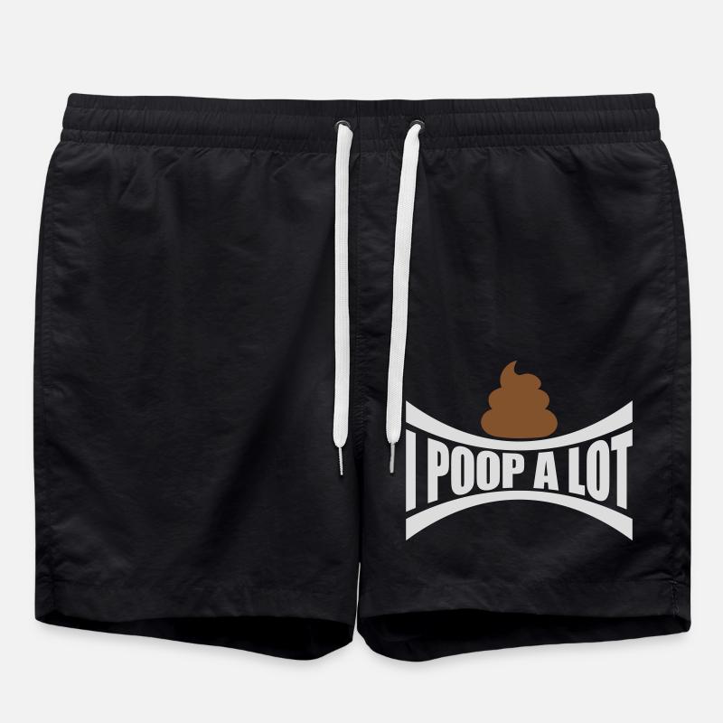 I poop a lot - Swim Trunks - black