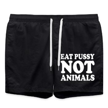 Eat pussy not animals - Short de bain - noir - Devant - AI Model Male 185 light (185cm)
