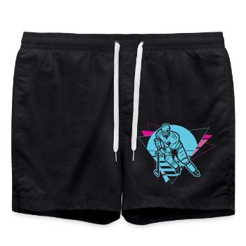 Eishockey Ice Hockey - Badeshorts - Schwarz - Vorne - AI Model Male 185 light (185cm)