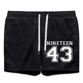 1943 - Badeshorts - Schwarz - Vorne - AI Model Male 185 light (185cm)
