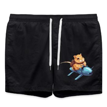 Hamster sur Rocket - Funny Space Design - Short de bain - noir - Devant - AI Model Male 185 light (185cm)