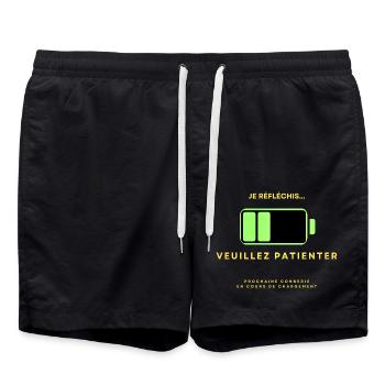 Je réfléchis - Short de bain - noir - Devant - AI Model Male 185 light (185cm)
