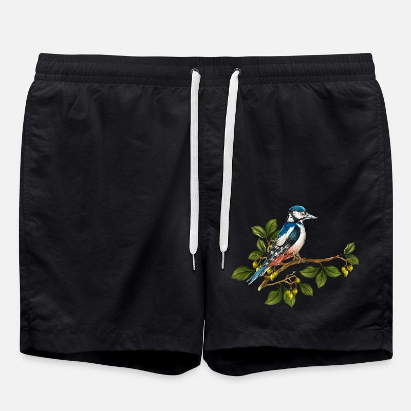 Bunter Vogel - Badeshorts - Schwarz