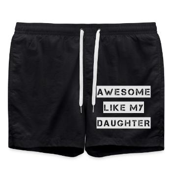 GÉNIALE COMME MA FILLE – Fête des Mères – Fête des Pères - Short de bain - noir - Devant - AI Model Male 185 light (185cm)