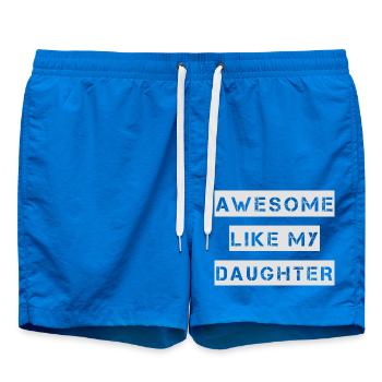 AWESOME LIKE MY DAUGHTER – Muttertag – Vatertag - Badeshorts - Cobalt blue - Vorne