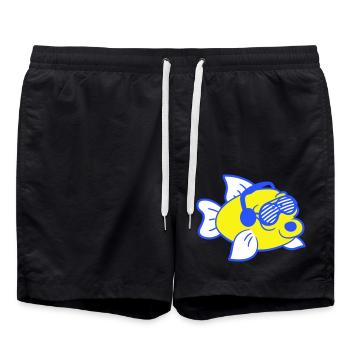 Party Milch Kuh Stier Nutztier Gesicht Music Club - Badeshorts - Schwarz - Vorne - AI Model Male 185 light (185cm)