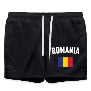 Drapeau de la Roumanie - Short de bain - noir - Devant - AI Model Male 185 light (185cm)