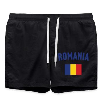 Drapeau de la Roumanie - Short de bain - noir - Devant - AI Model Male 185 light (185cm)