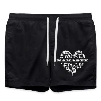 Namaste Yoga Méditation Yoga Positions Coeur (3) - Short de bain - noir - Devant - AI Model Male 185 light (185cm)