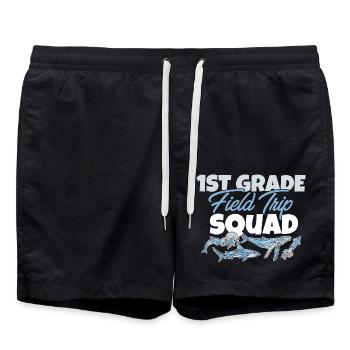 1st Grade Field Trip Squad Marine Life Adventure - Swim Trunks - black - Front - AI Model Male 185 light (185cm)