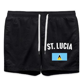 Drapeau de Sainte-Lucie - Short de bain - noir - Devant - AI Model Male 185 light (185cm)