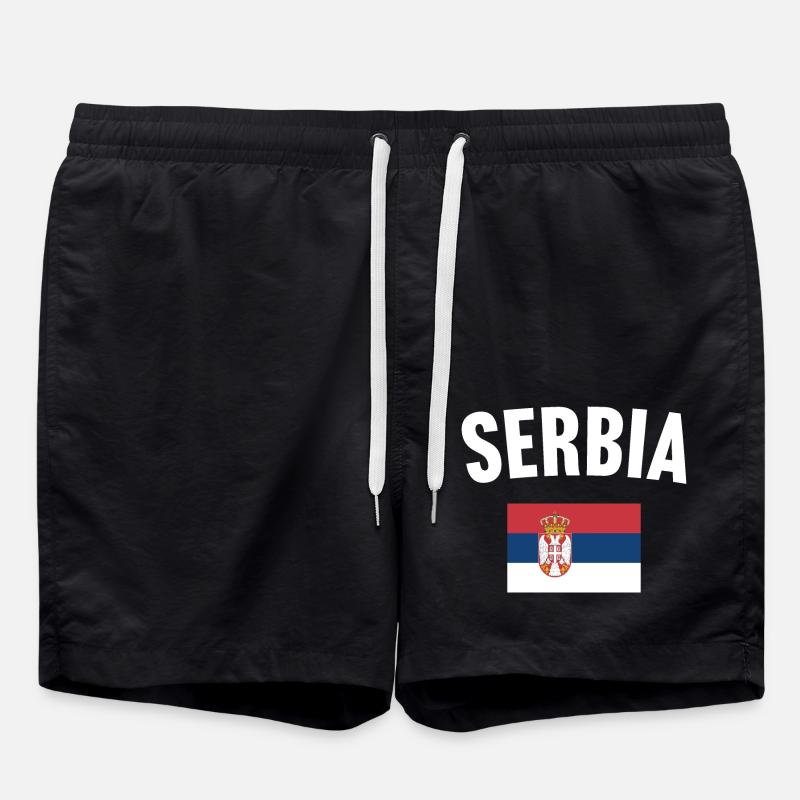 Serbien Flagge - Badeshorts - Schwarz