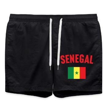 Senegal Flag - Swim Trunks - black - Front - AI Model Male 185 light (185cm)