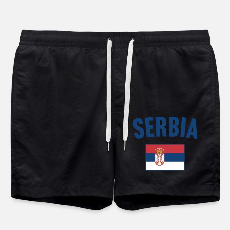 Serbien Flagge - Badeshorts - Schwarz