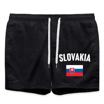 Slovakia Flag - Swim Trunks - black - Front - AI Model Male 185 light (185cm)