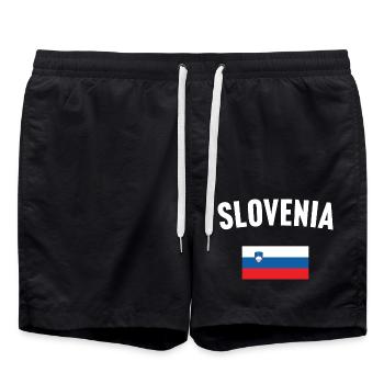 Slovenia Flag - Swim Trunks - black - Front - AI Model Male 185 light (185cm)