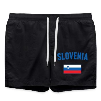 Slovenia Flag - Swim Trunks - black - Front - AI Model Male 185 light (185cm)