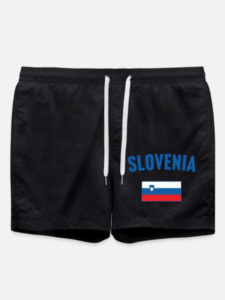Slovenia Flag - Swim Trunks - black