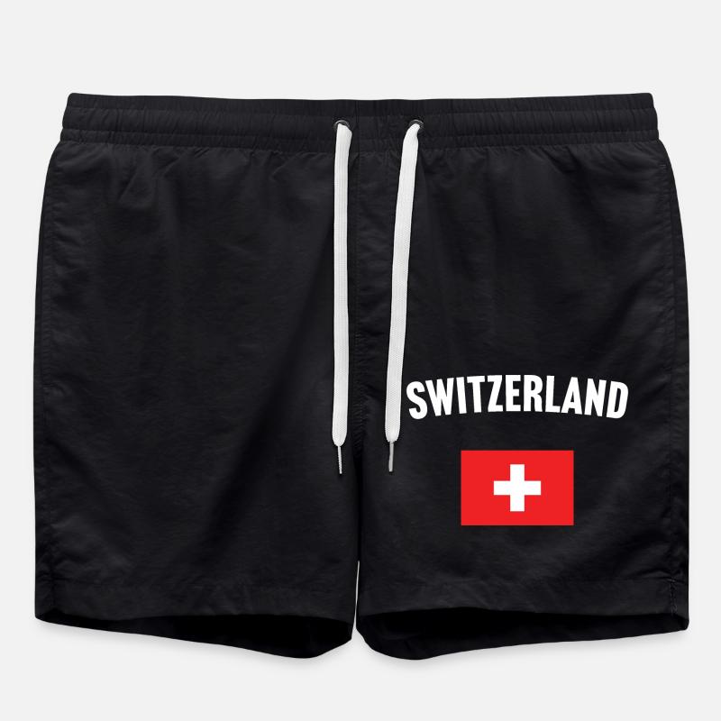 Drapeau suisse - Short de bain - noir