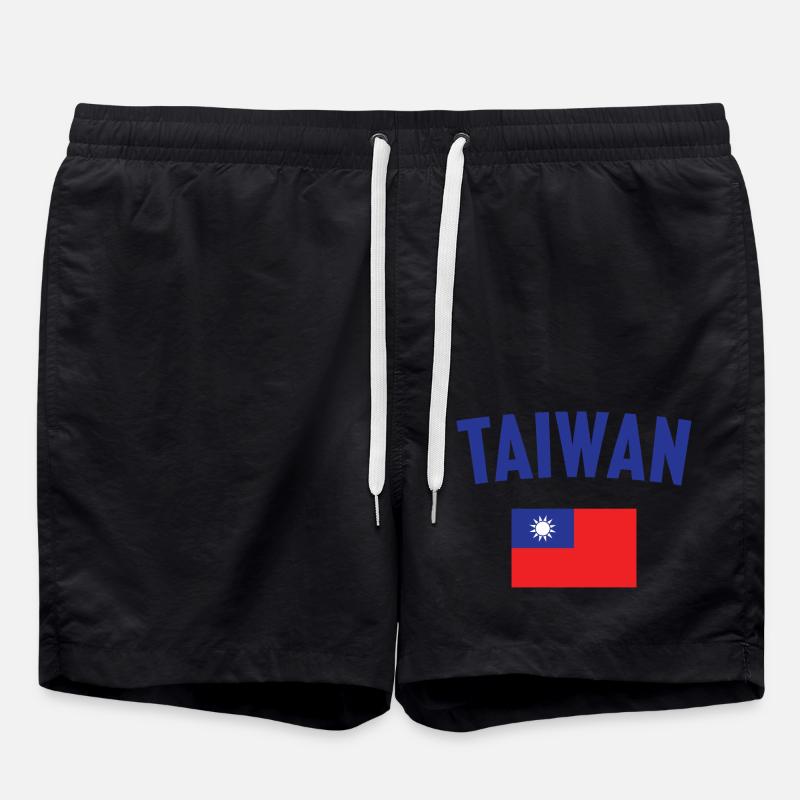Taiwan Flagge - Badeshorts - Schwarz