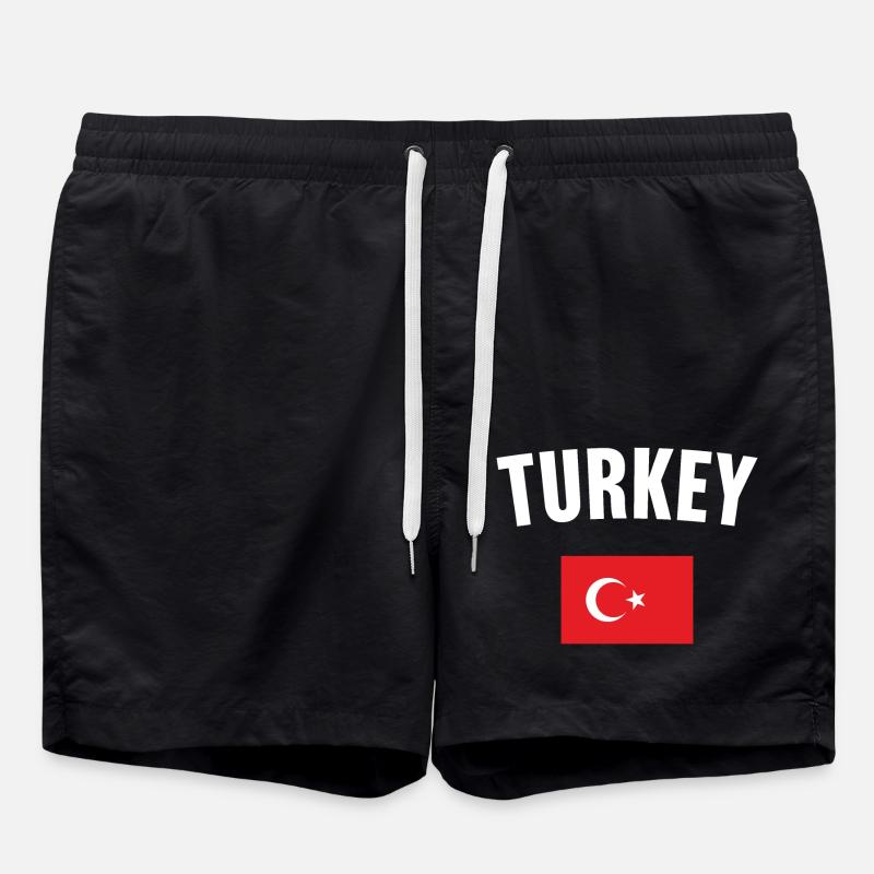 Turkey Flag - Swim Trunks - black
