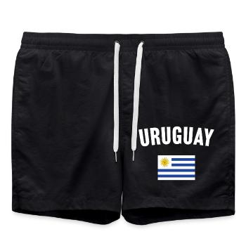Uruguay Flag - Swim Trunks - black - Front - AI Model Male 185 light (185cm)