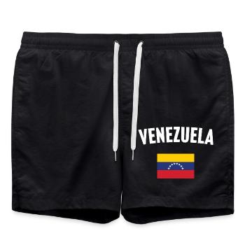 Venezuela Flag - Swim Trunks - black - Front - AI Model Male 185 light (185cm)