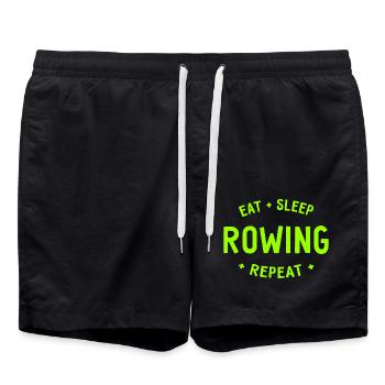 Eat Sleep Rowing Repeat Rowing Rowers - Swim Trunks - black - Front - AI Model Male 185 light (185cm)