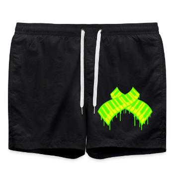 Graffiti Drop Piano Keys DJ Musical Instrument - Swim Trunks - black - Front - AI Model Male 185 light (185cm)