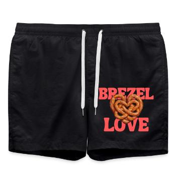 Brezel Love – Das perfekte T-Shirt für Brezel-Fans - Badeshorts - Schwarz - Vorne - AI Model Male 185 light (185cm)