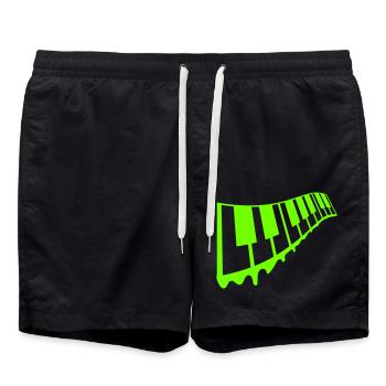 Graffiti Drop Piano Keys DJ Musical Instrument - Swim Trunks - black - Front - AI Model Male 185 light (185cm)