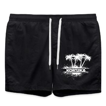 Korsika als Party - Badeshorts - Schwarz - Vorne - AI Model Male 185 light (185cm)