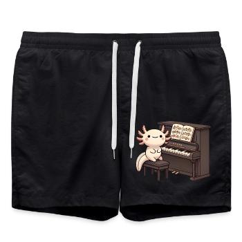 Entzückendes Axolotl Piano Player Design - Badeshorts - Schwarz - Vorne - AI Model Male 185 light (185cm)