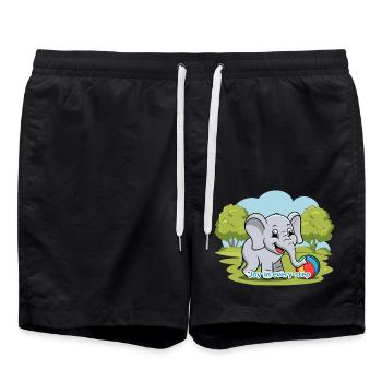 LES ÉLÉPHANTS, LA JOIE À CHAQUE PAS - Short de bain - noir - Devant - AI Model Male 185 light (185cm)