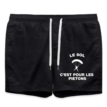 idée cadeau anniversaire amateurs de parapente - Short de bain - noir - Devant - AI Model Male 185 light (185cm)