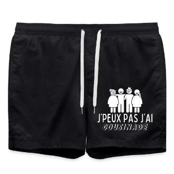 Ich kann keine Cousinade haben - Badeshorts - Schwarz - Vorne - AI Model Male 185 light (185cm)