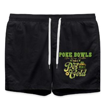 Poke Bowls Are Way Better Than A Pot Of Gold St - Swim Trunks - black - Front - AI Model Male 185 light (185cm)
