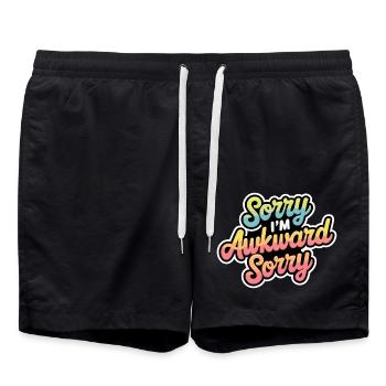 Sorry I'm Awkward Sorry 14 - Badeshorts - Schwarz - Vorne - AI Model Male 185 light (185cm)