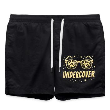 Lunettes de soleil drôles et costume de discours infiltré - Short de bain - noir - Devant - AI Model Male 185 light (185cm)