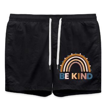 Be kind funny shirt - Swim Trunks - black - Front - AI Model Male 185 light (185cm)