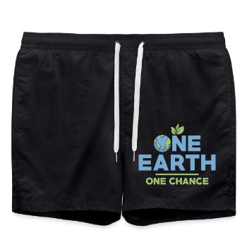 One Earth One Chance Planet Environmental Earth Da - Badeshorts - Schwarz - Vorne - AI Model Male 185 light (185cm)