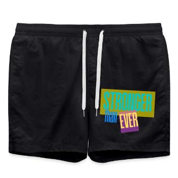 Stronger than ever - Badeshorts - Schwarz - Vorne - AI Model Male 185 light (185cm)