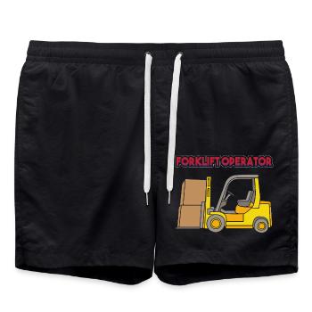 Forklift driver - Swim Trunks - black - Front - AI Model Male 185 light (185cm)