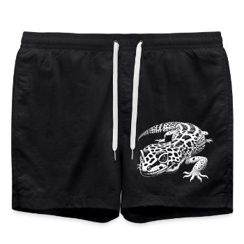 Leopard gecko - Swim Trunks - black - Front - AI Model Male 185 light (185cm)