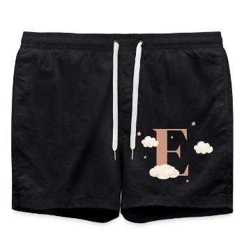 Buchstabe e bewölkt Sterne - Badeshorts - Schwarz - Vorne - AI Model Male 185 light (185cm)